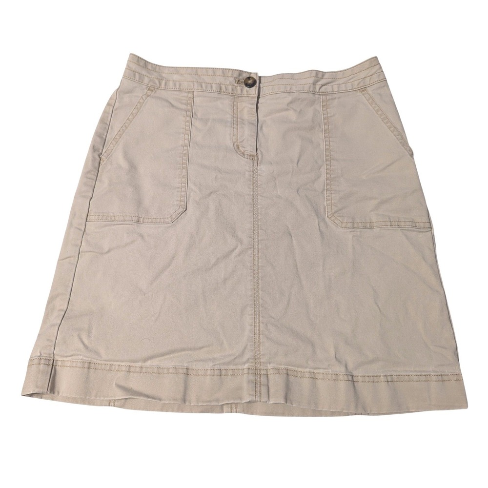Boden Women's Khaki Chino Mini Skirt‎ Tan Utility A-Line Pockets US 6R UK 10R